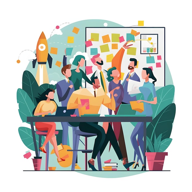 Ilustração criativa para o início de uma empresa