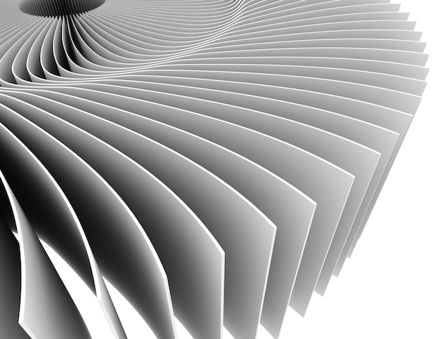 Ilustração curvada abstrata renderizada em 3d
