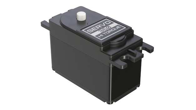 Ilustração D do servo motor isolado no branco