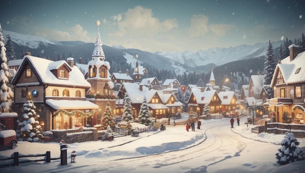Foto ilustração da aldeia da neve