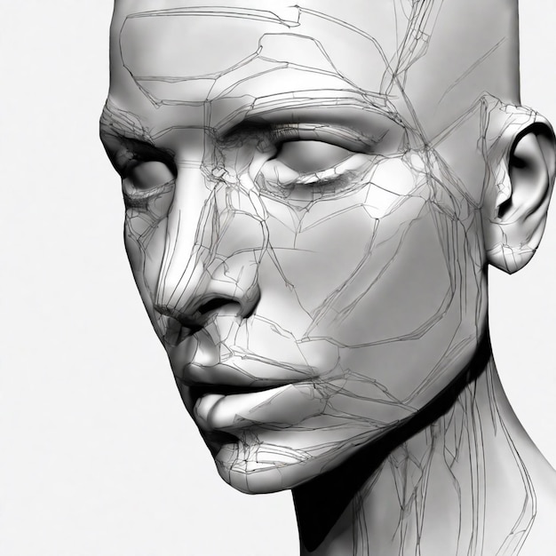 Ilustração da anatomia facial humana