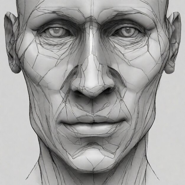 Ilustração da anatomia facial humana