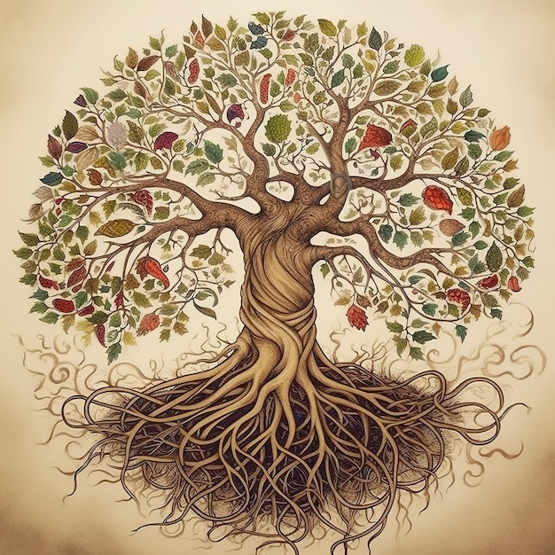 Ilustração da árvore da vida