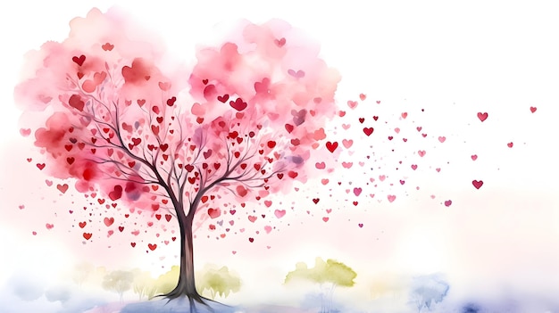 Ilustração da árvore do amor