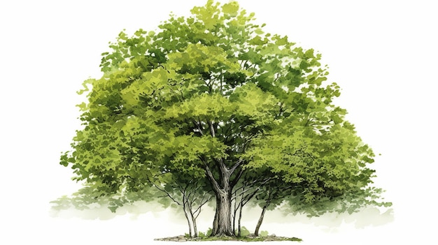 Ilustração da árvore verde Generative ai