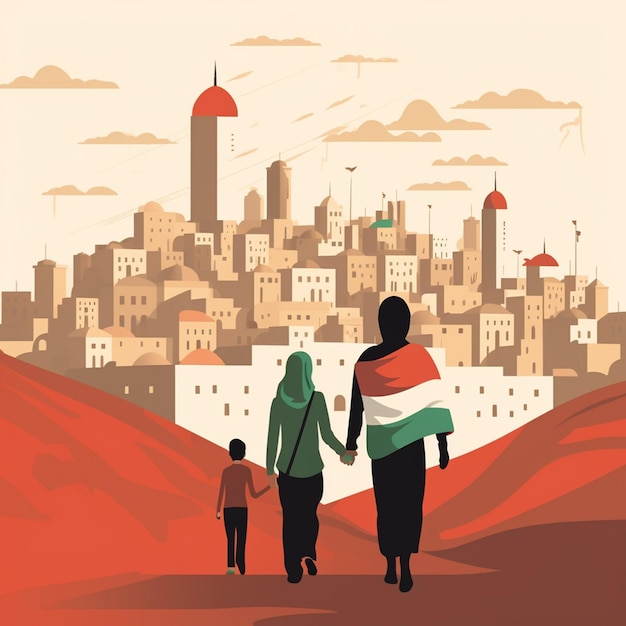 Foto ilustração da atmosfera da sociedade palestina