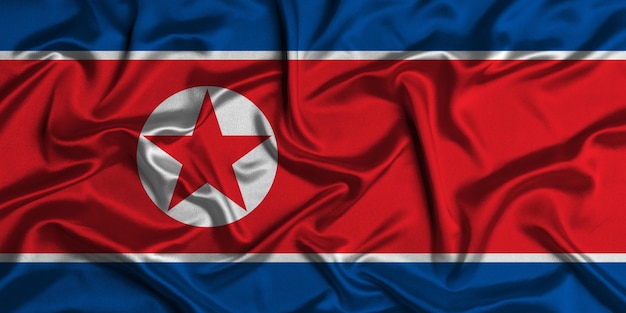 Ilustração da bandeira da bandeira coreia do norte