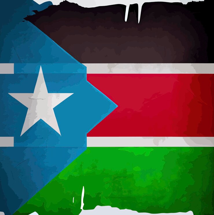 Foto ilustração da bandeira do sudão do sul