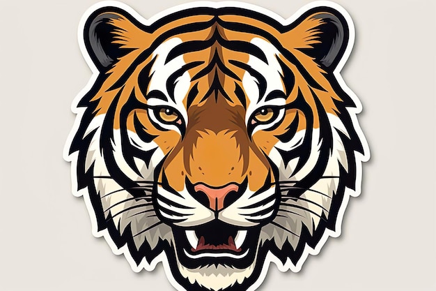 Ilustração da cabeça do tigre fundo isolado ai gerado