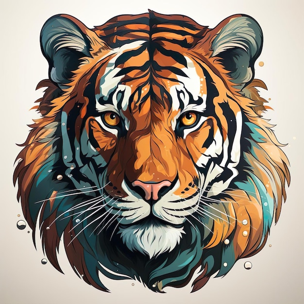 Ilustração da cabeça do tigre fundo isolado ai gerado