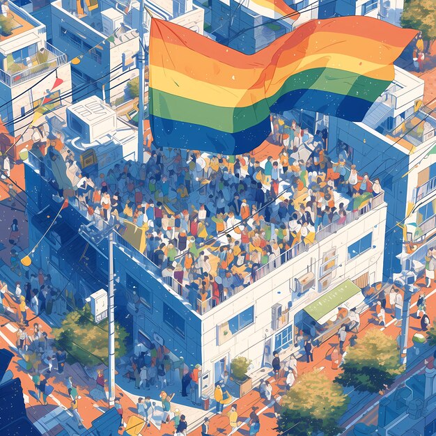 Foto ilustração da celebração do orgulho inclusivo