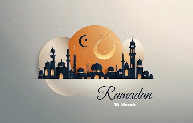 Foto ilustração da celebração do ramadan para as mídias sociais