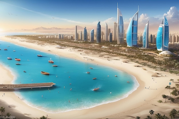 Ilustração da Copa do Mundo de Futebol de Praia da FIFA UAE 2024