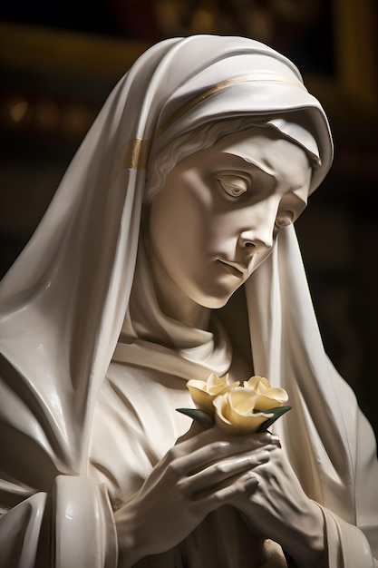 Ilustração da escultura de Santa Catarina de Siena Generative Ai St Catherine é uma famosa santa católica