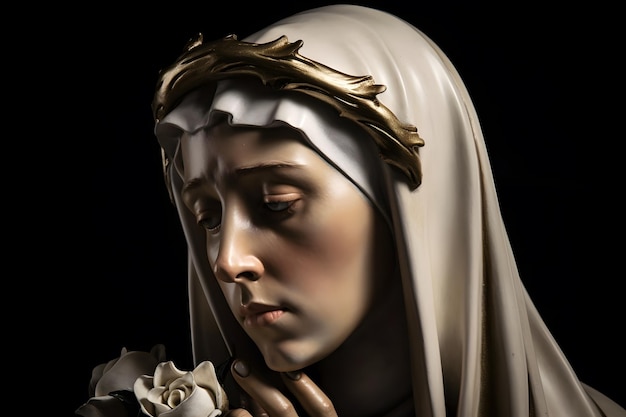 Ilustração da escultura de Santa Catarina de Siena Generative Ai St Catherine é uma famosa santa católica