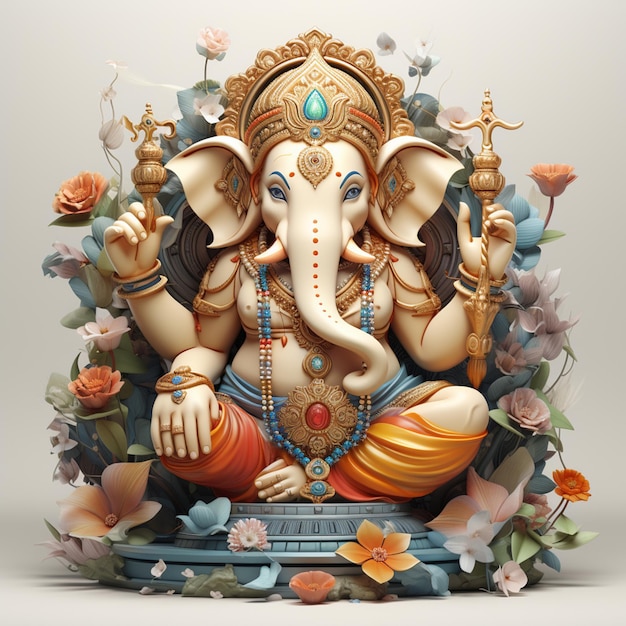 ilustração da estátua de deus ganesha