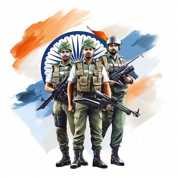 ilustração da ilustração do dia da força aérea indiana com bandeira indiana