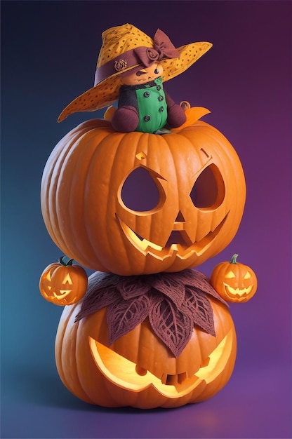 Ilustração da imagem do tema do homem abóbora de Halloween