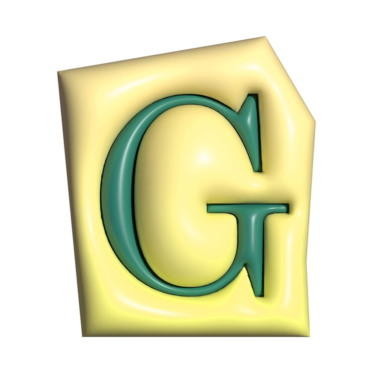 Foto ilustração da letra g png em alfabetos 3d