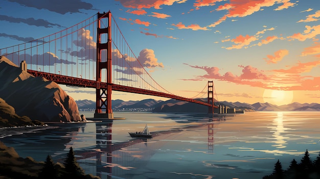 Ilustração da ponte Golden Gate