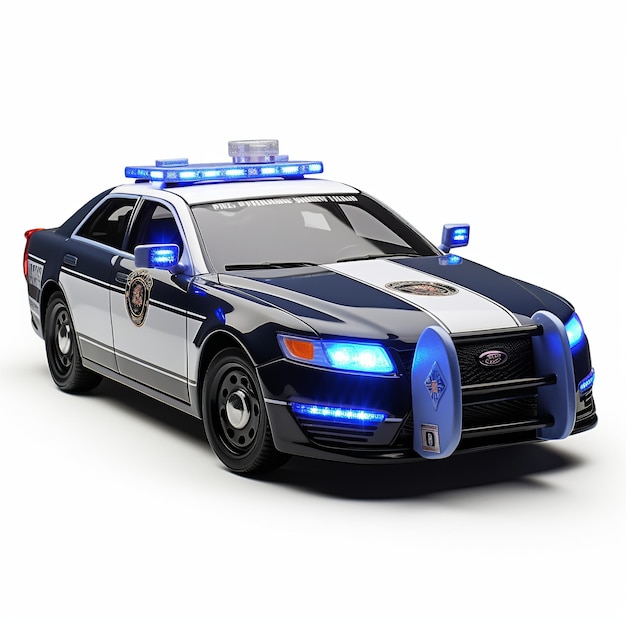 Foto ilustração da renderização police car3d de um carro de polícia com