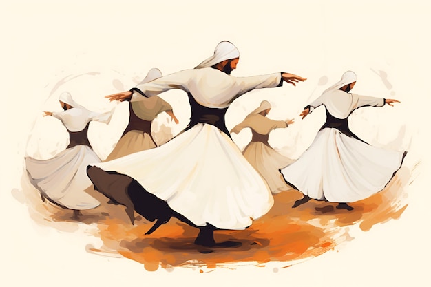 Ilustração dança dervixe ai