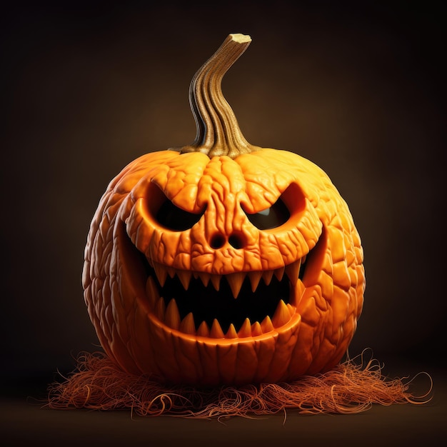 Ilustração de abóbora malvada de Halloween