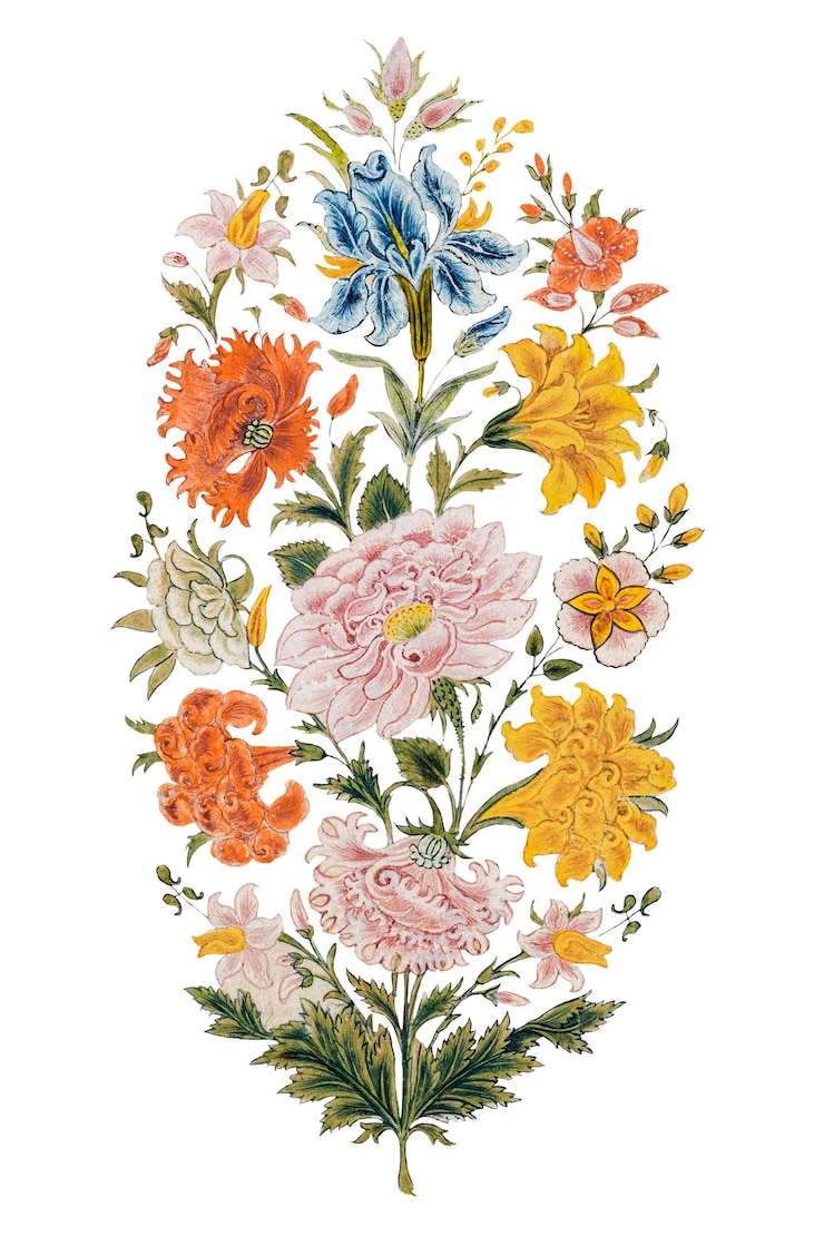 Foto ilustração de adesivo de flores exóticas vintage png