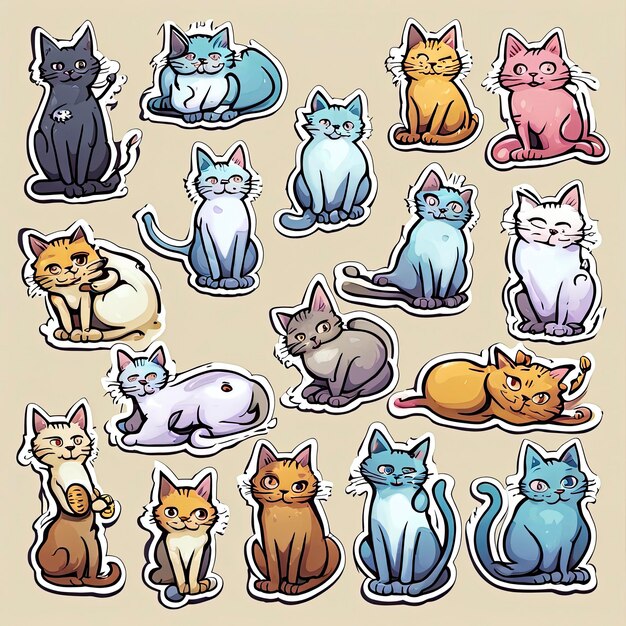 Ilustração de adesivo de gato