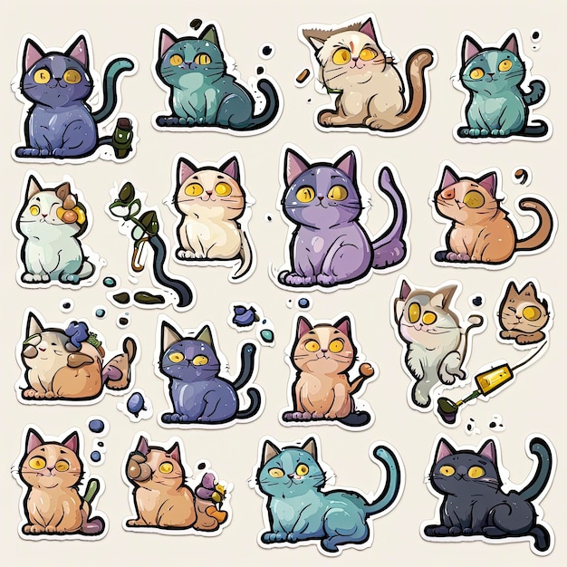 Ilustração de adesivo de gato