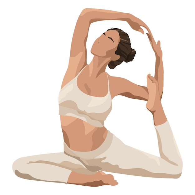 Ilustração de adesivo png de mulher de ioga com fundo transparente