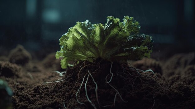 Foto ilustração de alface vegetal fresca mês 3d realista