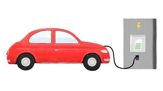 Ilustração de ambiente de carvão de carro vermelho Png fundo transparente