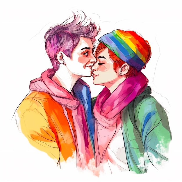 ilustração de amor LGBTQ