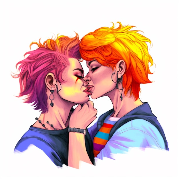 ilustração de amor LGBTQ