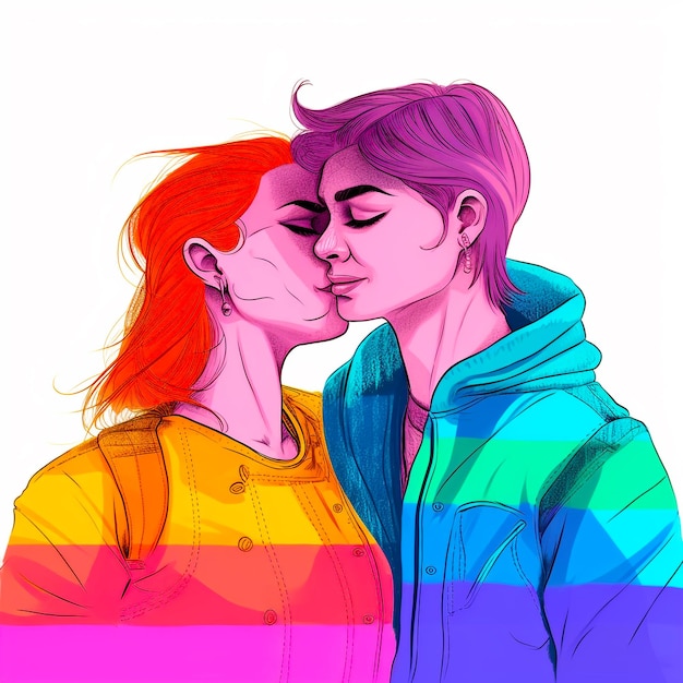 ilustração de amor LGBTQ