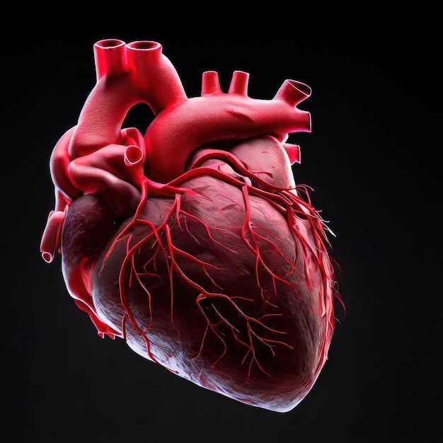 Ilustração de anatomia do coração humano IA generativa