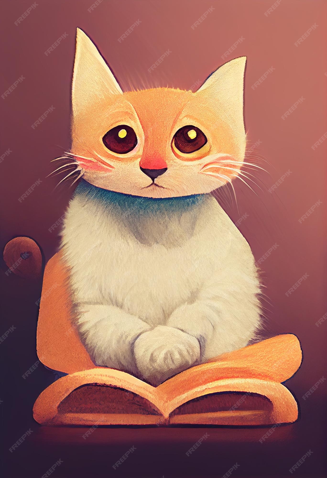 ilustração de gato colorido bonito. imagem de desenho animado de gato em  formato eps10. adequado para elementos de design de livros infantis.  introdução de gatos para crianças. livros ou cartazes sobre animais