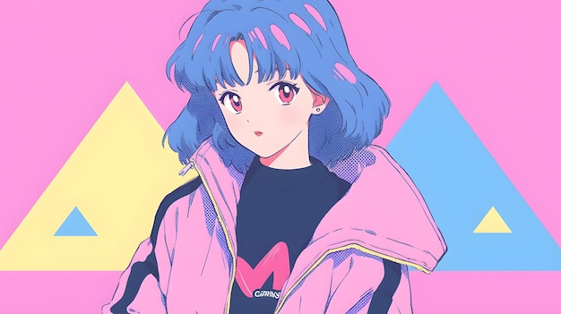 Ilustração de Anime Girl 90's Vibes