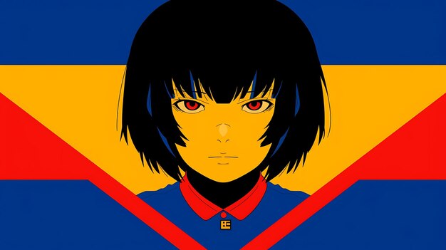 Foto ilustração de anime plana mangá papel de parede minimalista