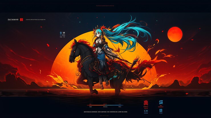 Foto ilustração de anime plana mangá papel de parede minimalista