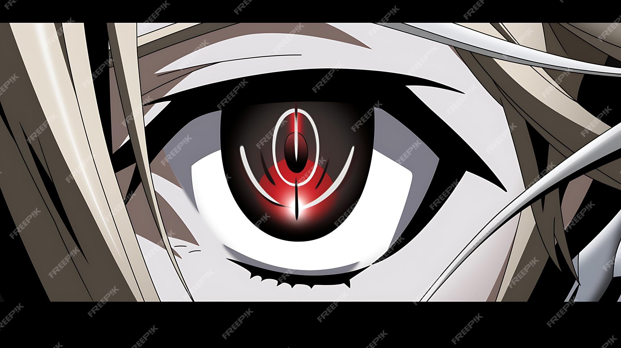 Papel de Parede Rosto de anime com olhos vermelhos de desenho