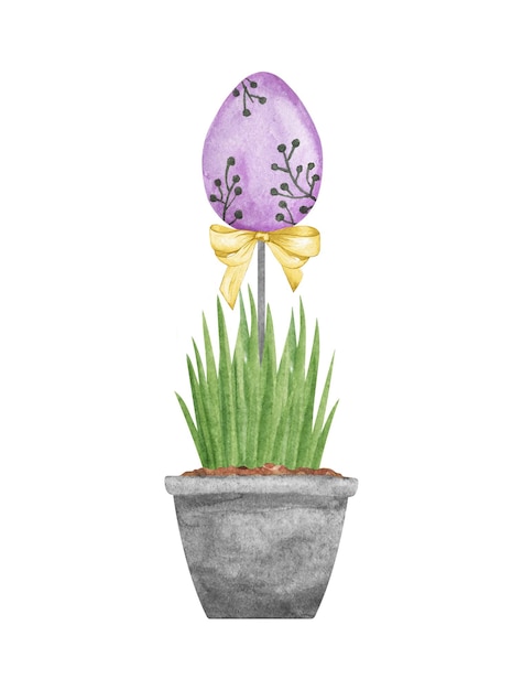 ilustração de aquarela de decoração de ovos de páscoa clip art