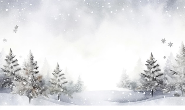 Ilustração de aquarela de Natal em cores cinzentas para cartaz de bandeira de impressão de cartão
