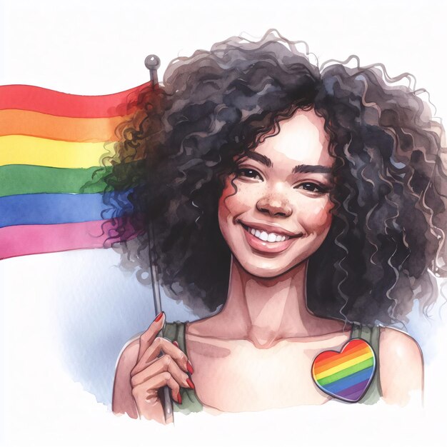 Ilustração de aquarela do orgulho LGBTQAI