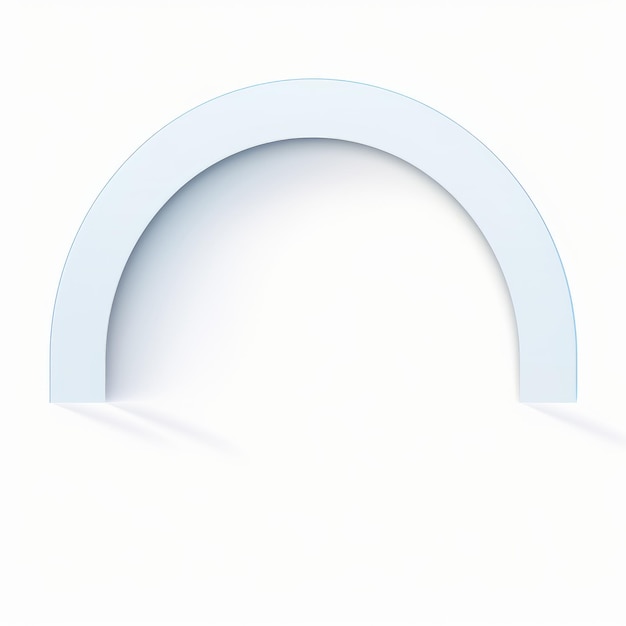 Foto ilustração de arco de papel minimalista em fundo branco
