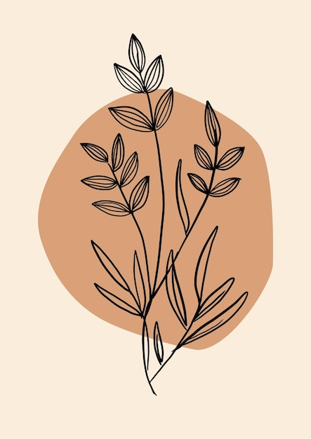 Ilustração de arte abstrata de meados do século