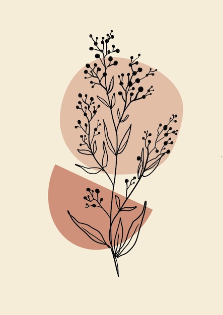 Ilustração de arte abstrata de meados do século
