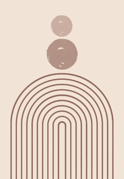Ilustração de arte abstrata de meados do século