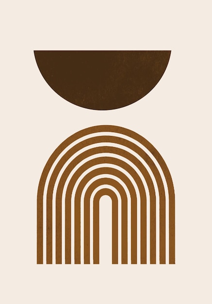 Ilustração de arte abstrata de meados do século